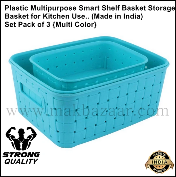 Multipurpose Smart Shelf Basket Storage Basket (Set 3 Pc)